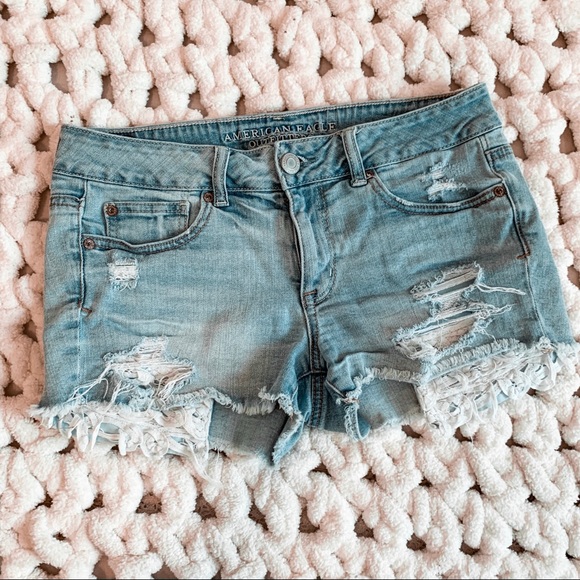 American Eagle Outfitters Pants - AE LACE POCKET DENIM SHORTS